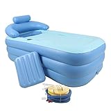 CO-Z Adult PVC Portable Folding Inflatable Bath Tub with Air Pump for Family Bathroom SPA (Bathtub+Foot Air Pump)