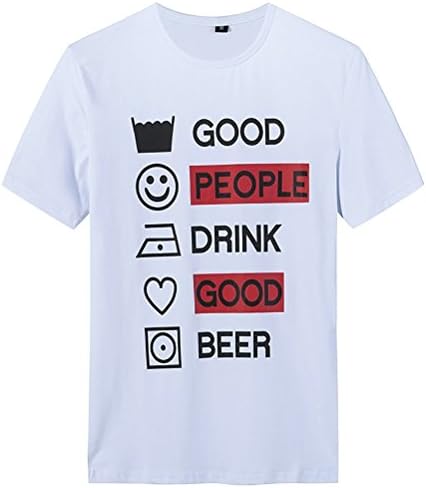 HNAH Men's Summer Fashion Printed Slim Fit Round Collar T-Shirt