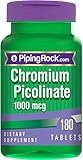 Piping Rock Ultra Chromium Picolinate 1000 mcg 180 Tablets Dietary Supplement
