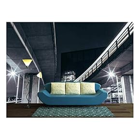 Transportation System with Dazzling Light Night - Removable Wall Mural | Self-Adhesive Large Wallpaper - 66x96 inches