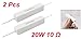 Uxcell a11111600ux0035 Power Resistor Ceramic Cement Resistor Axial Lead White (20W 10 Ohm) (Pack of 2)