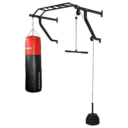 TrainHard® Multigriff Klimmzugstange Wandmontage mit Latzug & Boxsackhalterung, geprüfte und zertifizierte Qualität/optional: