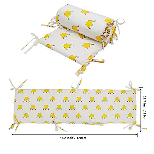 SURPCOS Cotton Collection 2-Piece Nursery Crib Bumper Pads for Cribs, Machine Washable Padded Crib Liner for Babies, Safe and Soft Crib Padding Protector for Head Banging