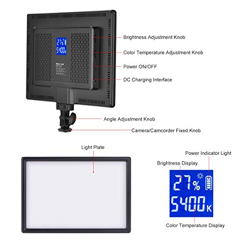 Newmowa 192 LED Dimmable Ultra High Power Panel Video Light, LCD