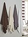 Classic Turkish Towels Combed Cotton Luxury Wash Cloths 13x13 Chocolate Color, Rib Style (Set of 6) Made in Turkey