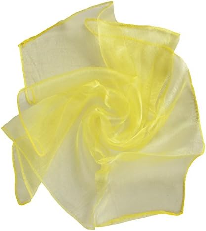 Womens Classic Pure Color Light Small Scarf Neckerchief Hairwear Game Dance Perform (Light Yellow)
