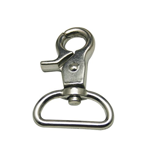 image for Generic Silvery 1 Inch Inside Diameter D-Ring Lobster Clasp Claw Swive