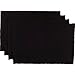 Now Designs Spectrum Placemats Ribbed Cotton, Black, 19x13 inches, Set of 4, (901500aa)