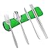 VICBAY 4 Pieces Stainless Steel Flatware Set, Knife Fork Spoon Chopsticks Set, Travel Camping Cutlery Set with Neoprene Case, Reusable Lunch Box Utensils, Portable Travel Silverware Set