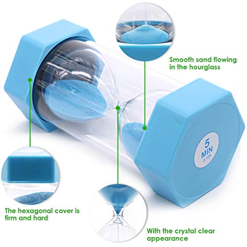 image for Keadic 5 Minutes Security Sandglass Hourglass Sand Clock Timer for Kid