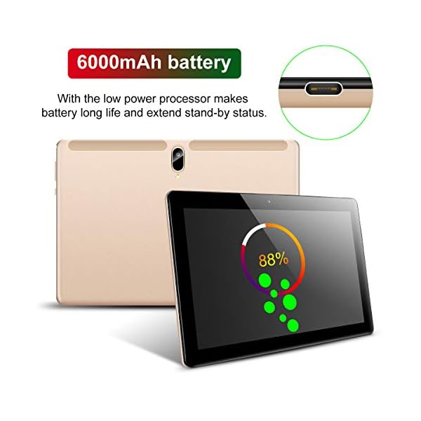 Padgene 10.1 Inch Google Android 10 Tablet, 4G Pad Phablet Tablets 4GB RAM 128GB ROM, Octa-Core 2.8 GHz Processor, 5G Wi-Fi, 1920P Full HD Display, Smart unlock, Type-C, 6000mAh Battery - Image 8