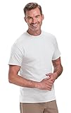 Classic White Cotton Crew Neck Short Sleeve Tee for Men