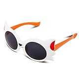 RIVBOS Rubber Bendable Cat Kids Polarized Sunglasses for Baby and Children Age 2-10 Yr
