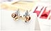 Neoglory Jewelry Platinum-plated Leaf Stud Post Earrings with Champagne Crystal