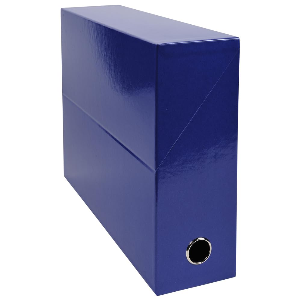 Exacompta - Ref 89922E - Iderama Collection - Transfer Box - 250 x 330 x 90mm in Size, Suitable for Holding A4 Documents, Premium Plastic-Coated Pressboard - Dark Blue