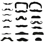TheGag Fake Mustaches Party Pack 100 Pieces Realistic Self Adhesive-20 Designs-The Largest Assortment of Fake Self Adhesive Black Mustaches in One Bulk Bag- Adults-Kids-Partys-Theatre-Cowboy from