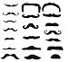 TheGag Fake Mustaches Party Pack 100 Pieces Realistic Self Adhesive-20 Designs-The Largest Assortment of Fake Self Adhesive Black Mustaches in One Bulk Bag- Adults-Kids-Partys-Theatre-Cowboy from