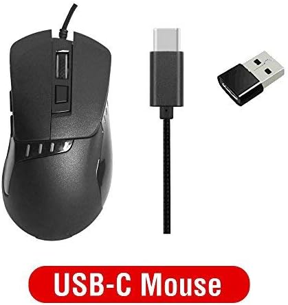Amazon Macbookマウスusb Cマウスfor Macbook Proゲーム用マウス有線人間工学光学式マウスマウスポータブルモバイルマウスusbタイプcと互換性すべてのusb Cポートタブレット ブラック Gukimax マウス 通販