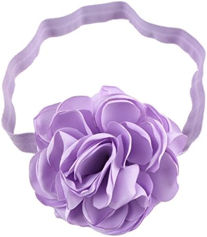 Queengirls Baby Girls Elastic Headbands With Bows lavender