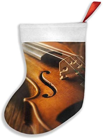 Stradivarius Violin Felt Christmas Hanging Stocking Santa Claus Gift Party Accessory Xmas Tree Decor Festival Party Ornament