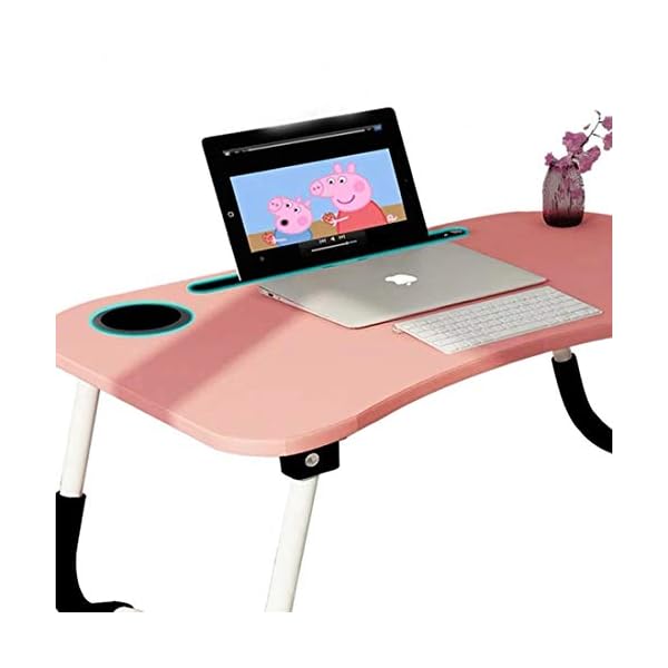 Laptop-Bed-TableNotebook-Table-Dorm-DeskPortable-Lap-DeskNotebook-Table-Dorm-Desk-with-Foldable-Legs-Cup-Slotfor-Eating-BreakfastReadingWatching-Movie-on-BedSofa60-x-40cm-Pink Laptop Bed Table,Notebook Table Dorm Desk,Portable Lap Desk,Notebook Table Dorm Desk with Foldable Legs & Cup Slot,for…