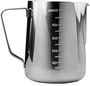 Cozyle Thick Stainless Steel Sharp Beak Measuring Cup Milk Foam Pot Silver 30oz