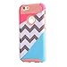 iPhone 6S Plus Case,iPhone 6 Plus Case,BAISRKE [2in1] Heavy Duty Hybrid Hard Case for Apple iPhone 6/6S Plus(5.5 inch) Powder Blue Mint Teal and Coral Pink Split Chevron Design Cover (Rose Gold)