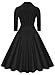 Miusol Women's Deep-V Neck Classical Bow Belt Vintage Casual Swing Dress