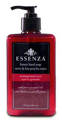 Essenza Hand Soap Pomegranate Acai, Red, 12 Ounce