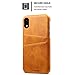 FLY HAWK Wallet Case Compatible iPhone Xs MAX, Slim PU Leather Back Case Cover, 6.5 inches, Khaki