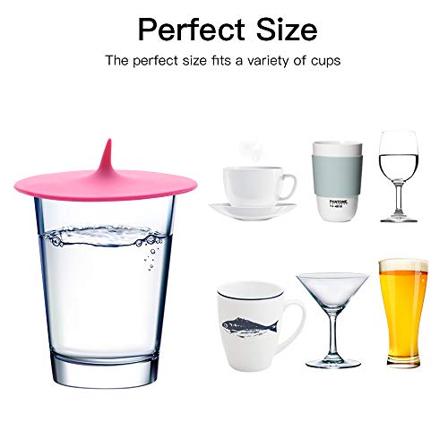 Food Grade Silicone Cup Lids, IPHOX Creative Water droplet design Mug Cover [Set of 6] Anti-dust, Airtight Seal, Silicone Drink Cup Lids, Hot Cup Lids (Lids-Droplet) - Thumbnail 3