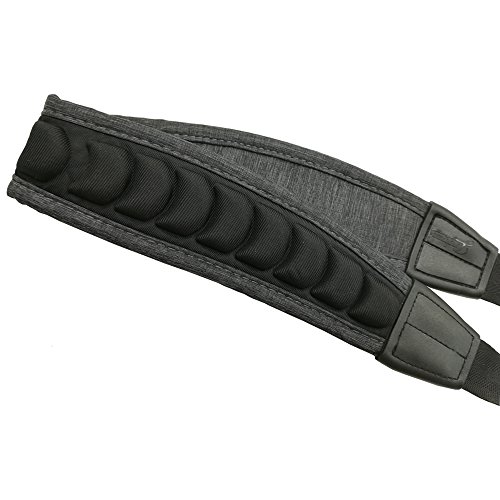 Xinlinke Saxophone Strap Alto Tenor Bari Soprano Sax Neck Strap Pressure Reducing Soft Padded with Metal Hook Grey