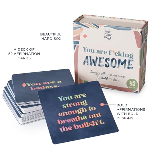 Got Your Back Affirmation cards You are Fu*cking Awesome - Sweary, 210 x 290 mm