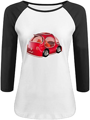 Ladies VW Beetle Three-Quarter Sleeve Raglan Shirts T-shirts