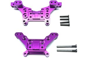 RWLZLB 2PCs Front ＆ Rear Metal Shock Mount Parts, RC Car Upgrade Parts, 16170 16180, for Hyper Go H16BM H16GT H16DR Jetwood MJX 1/16 Scale RC Car (Purple)