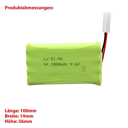 1800mAh 9.6V NI-MH Universal Akku kompatibel mit RC Boote, Panzer, Schiffe, Bagger, Fahrzeuge, LKW, Rock Crawler, Buggy… – Bild 4