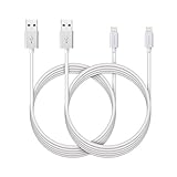 RAVPower 2 Pack 6ft 1.8m iPhone Cables Apple MFi Certified Lightning to USB Cable for iPhone 7 Plus/ iPhone 7/ iPhone 6/ 6S/ 6 Plus/ iPad Mini -White