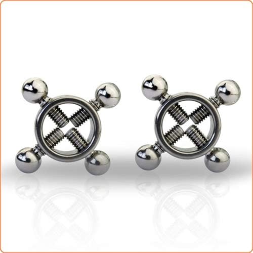 The Bondage Locker Gimp Fetish Slave Steel Rings of Fire Nipple Clamps Toys, Silver - Image 3