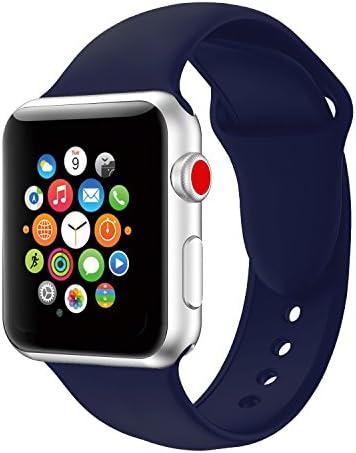 Youther For Apple Watch Bands, Soft Silicone Strap Replacement Wristbands for Apple Watch Sport Series 3 Series 2 Series 1 Blue 38mm S/M