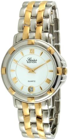 Swiss EditionMen's Luxury Bracelet Watch - Two-Tone Gold Plated Sport Bezel, Swiss Made Analog Quartz Movement