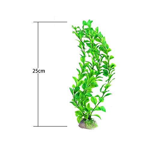 10 Pcs Green Plastic Artificial Plants for Decor Fish Tank Decoration