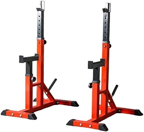 調整可能なスクワットラックウェイトリフティングベンチプレススクワットバーラック 調整可能な多機能ウェイト ヘビーデューティスクワットラックスタンドパワーウェイトベンチサポート最大250 Kg 多機能