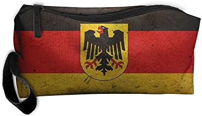 German Flag With The German Eagle Pencil Bag Durable Pouch Zipper Big Capacity Trave Makeup Cosmetic Bag Organizer Bag
