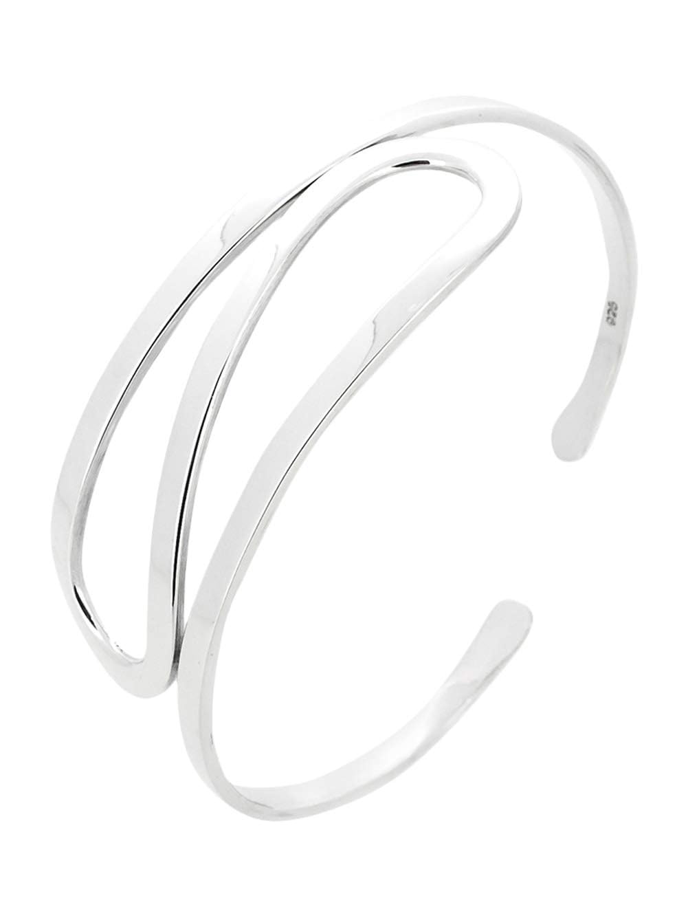 Treasure Bay Silver Bangle Bracelet for women and girls - Women's Plain 925 Sterling Silver Bangle Bracelet