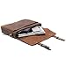 Jack&Chris Leather Briefcases For Men Shoulder Laptop Bag Leather Messenger Bag (BROWN)