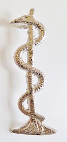 1121 Flags Rod of Asclepius Aaron's Rod Nickel-Plated Orange Order Symbol for Collarette - W002