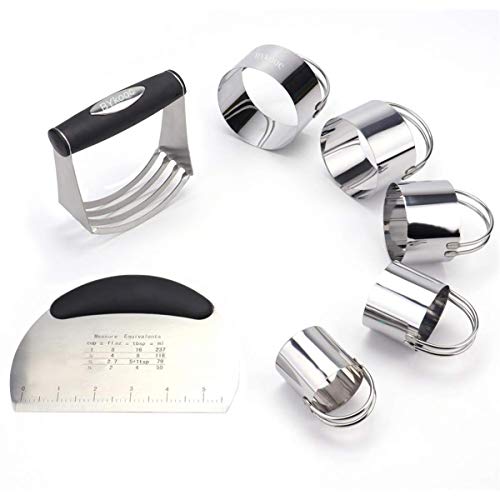 Dough Cutter Pastry Blender Biscuit Cutter Set, BYkooc Professional Stainless Steel Baking Dough Tools, Heavy Duty & Durable Kitchen Utensil Gift for Bread Cookie Pizza (3 Pcs/Set) - Thumbnail 4