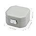 LANGRIA Embossed Faux Leather Jewelry Box, Octagonal Shape with Built-in Mirror, Lockable, Compact Size, Makeup and Accessories Storage Organizer Case,Grey