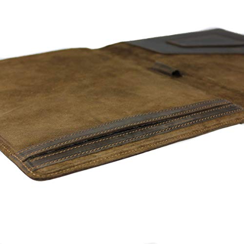 PEGAI Rustic Leather Portfolio/Legal Padfolio, Handcrafted Distressed Leather Pad Folio - Marshall | Chestnut Brown