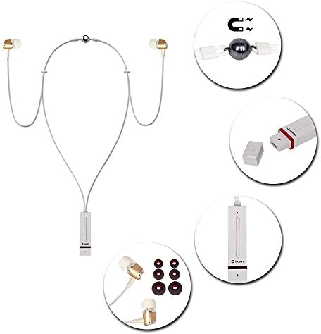 M7 Magnetic Necklace Stereo Wireless Headsets --Strike Its First Stage World-Wide--Bluetooth 4.1 Sport Earphone Headphone Music Gaming Headphones（White）